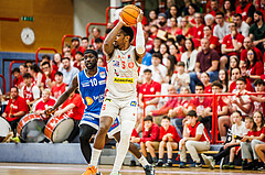 Basketball, win2day Basketball Superliga 2023/24, Halbfinale Spiel 5, Traiskirchen Lions, Oberwart Gunners, Davon Clare (5)