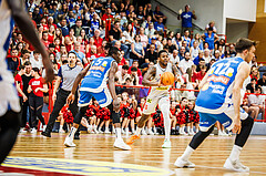 Basketball, win2day Basketball Superliga 2023/24, Halbfinale Spiel 5, Traiskirchen Lions, Oberwart Gunners, Davon Clare (5)