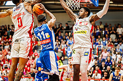 Basketball, win2day Basketball Superliga 2023/24, Halbfinale Spiel 5, Traiskirchen Lions, Oberwart Gunners, Derrek Brooks Jr. (11)
