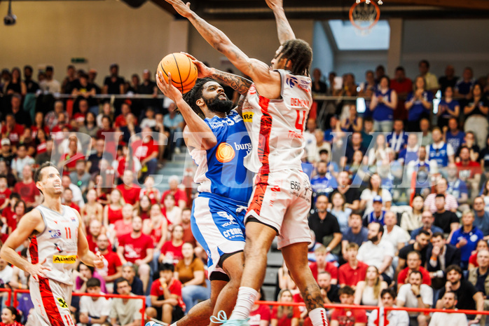 Basketball, win2day Basketball Superliga 2023/24, Halbfinale Spiel 5, Traiskirchen Lions, Oberwart Gunners, Kris Monroe (13)
