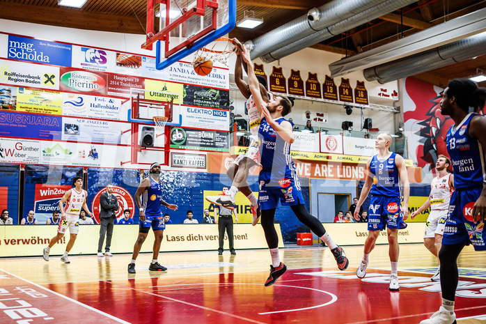 Basketball, Win2Day Superliga 2024/25, 2. Platzierungsrunde, Traiskirchen Lions, Oberwart Gunners, Nelson Haskin (21)