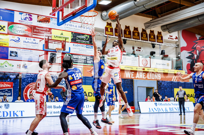 Basketball, Win2Day Superliga 2024/25, 2. Platzierungsrunde, Traiskirchen Lions, Oberwart Gunners, Nelson Haskin (21)