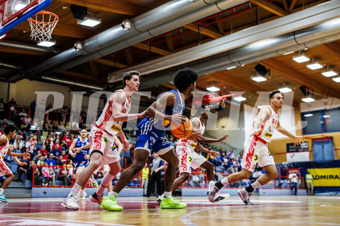 Basketball, Win2Day Superliga 2024/25, 2. Platzierungsrunde, Traiskirchen Lions, Oberwart Gunners, Caleb Fields (4)