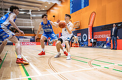 Basketball, Win2Day Superliga 2022/23, Grunddurchgang 19.Runde, Vienna Timberwolves, Oberwart Gunners, Brock Gardner (10), Jakob Lohr (12)
