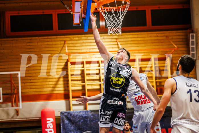 Basketball, win2day Basketball Superliga 2023/224, Grunddurchgang Runde 6, BBC Nord Dragonz, Gmunden Swans, Orri Gunnarsson (29)