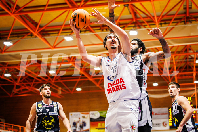 Basketball, win2day Basketball Superliga 2023/224, Grunddurchgang Runde 6, BBC Nord Dragonz, Gmunden Swans, Mario Spaleta (15)