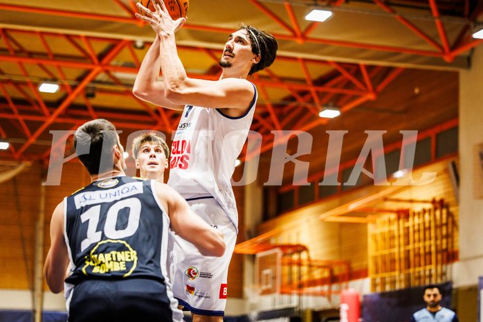 Basketball, win2day Basketball Superliga 2023/224, Grunddurchgang Runde 6, BBC Nord Dragonz, Gmunden Swans, Mario Spaleta (15)