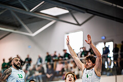 Basketball, Basketball Zweite Liga 2024/25, Viertelfinale Spiel 2, UDW Alligators, Kufstein Towers, Felix Erath (55), Ognjen Drljaca (6)