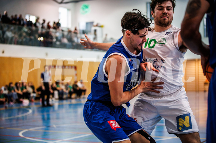 Basketball, Basketball Zweite Liga 2024/25, Viertelfinale Spiel 2, UDW Alligators, Kufstein Towers, Aleksander Mlodianovski (1), Daniel Schuch (10)