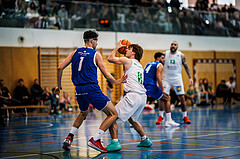 Basketball, Basketball Zweite Liga 2024/25, Viertelfinale Spiel 2, UDW Alligators, Kufstein Towers, Aleksander Mlodianovski (1), Simon Marek (11)