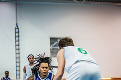 Basketball, Basketball Zweite Liga 2024/25, Viertelfinale Spiel 2, UDW Alligators, Kufstein Towers, Aytor Johnson Alberto (5), Ognjen Drljaca (6)