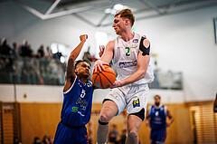 Basketball, Basketball Zweite Liga 2024/25, Viertelfinale Spiel 2, UDW Alligators, Kufstein Towers, Aytor Johnson Alberto (5), Luis Göd (2)
