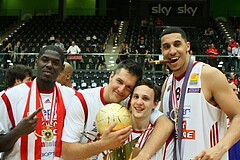 Basketball ABL 2012/13 Snickers-Playoff  Finale 5. Spiel BC Zepter Vienna vs. Redwell Gunners Oberwart,  Benedikt Danek (9), Ryan Richards (8), Stjepan Stazic (14), Jean Francois (5)












 































