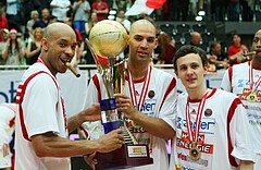 Basketball ABL 2012/13 Snickers-Playoff  Finale 5. Spiel BC Zepter Vienna vs. Redwell Gunners Oberwart, Shawn Ray (6), Ian Boylan (11), Benedikt Danek (9)












 































