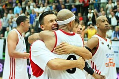 Basketball ABL 2012/13 Snickers-Playoff  Finale 5. Spiel BC Zepter Vienna vs. Redwell Gunners Oberwart, Stefan Cvetinovic (4), Shawn Ray (6)











 































