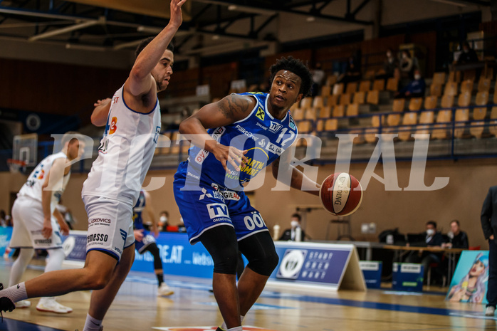 Basketball, bet-at-home Basketball Superliga 2020/21, Platzierungsrunde, 1. Runde, Oberwart Gunners, Gmunden Swans, Stephon Jelks (12)