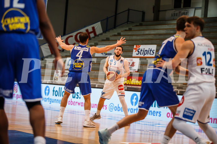 Basketball, bet-at-home Basketball Superliga 2020/21, Platzierungsrunde, 1. Runde, Oberwart Gunners, Gmunden Swans, Ignas Fiodorovas (5)