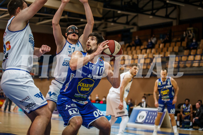 Basketball, bet-at-home Basketball Superliga 2020/21, Platzierungsrunde, 1. Runde, Oberwart Gunners, Gmunden Swans, Toni Blazan (10)