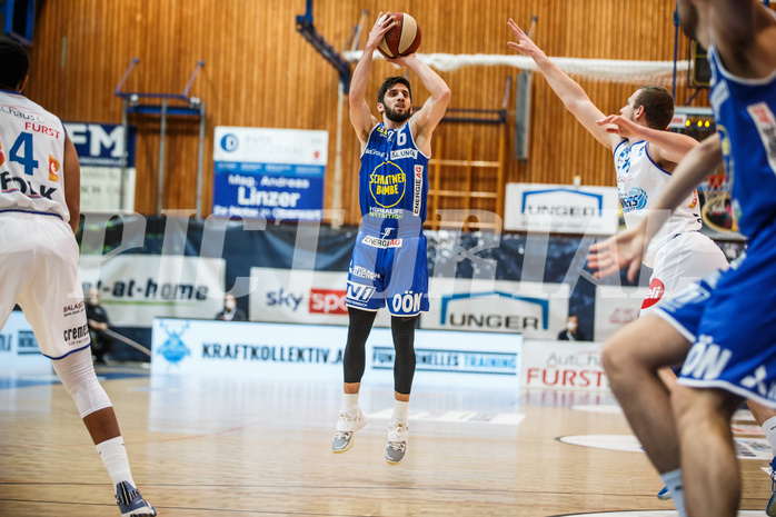 Basketball, bet-at-home Basketball Superliga 2020/21, Platzierungsrunde, 1. Runde, Oberwart Gunners, Gmunden Swans, Daniel Friedrich (6)