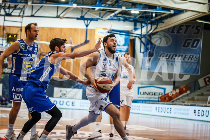 Basketball, bet-at-home Basketball Superliga 2020/21, Platzierungsrunde, 1. Runde, Oberwart Gunners, Gmunden Swans, Ignas Fiodorovas (5)