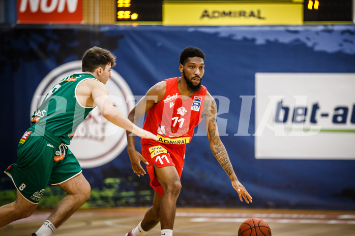Basketball, bet-at-home Basketball Superliga 2021/22, Grunddurchgang 5.Runde, Traiskirchen Lions, Kapfenberg Bulls, Taveion M. Hollingsworth (11)