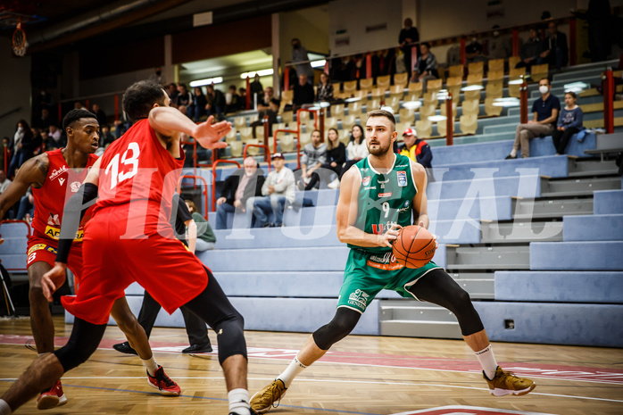 Basketball, bet-at-home Basketball Superliga 2021/22, Grunddurchgang 5.Runde, Traiskirchen Lions, Kapfenberg Bulls, Milos Grubor (9)