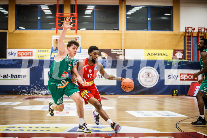 Basketball, bet-at-home Basketball Superliga 2021/22, Grunddurchgang 5.Runde, Traiskirchen Lions, Kapfenberg Bulls, Taveion M. Hollingsworth (11)