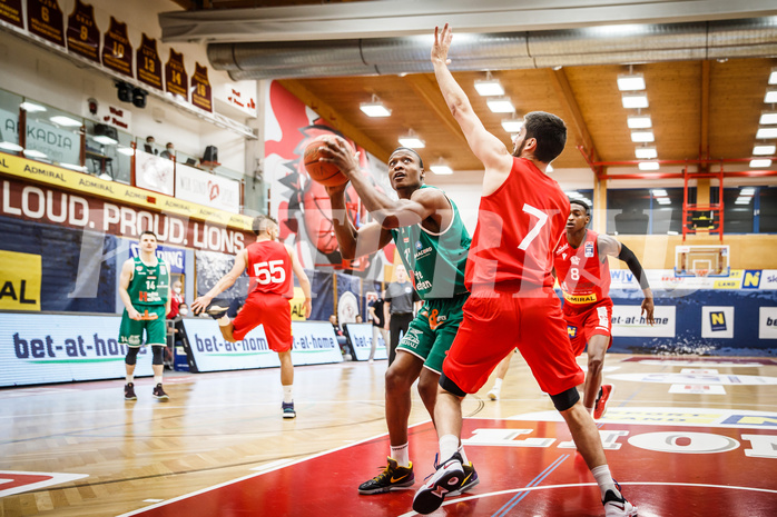 Basketball, bet-at-home Basketball Superliga 2021/22, Grunddurchgang 5.Runde, Traiskirchen Lions, Kapfenberg Bulls, Kareem Jamar (17)