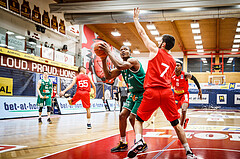 Basketball, bet-at-home Basketball Superliga 2021/22, Grunddurchgang 5.Runde, Traiskirchen Lions, Kapfenberg Bulls, Kareem Jamar (17)