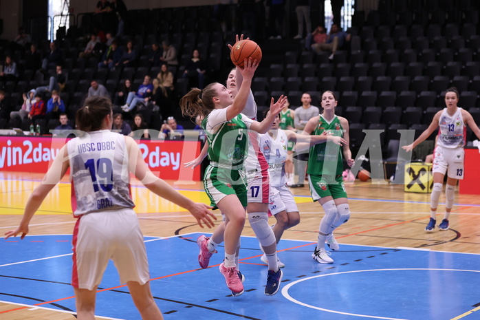 18.02.2023, Graz, Raiffeisen Sportpark, Basketball Damen Superliga 2022/23, Grunddurchgang 13.Runde, UBSC-DBBC Graz vs. KOS Celovec Damen,  