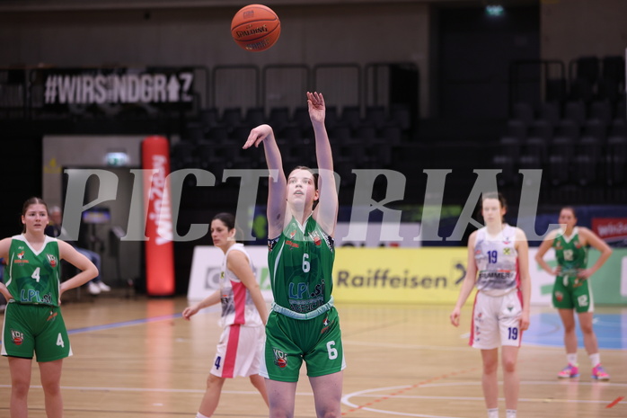 18.02.2023, Graz, Raiffeisen Sportpark, Basketball Damen Superliga 2022/23, Grunddurchgang 13.Runde, UBSC-DBBC Graz vs. KOS Celovec Damen,  