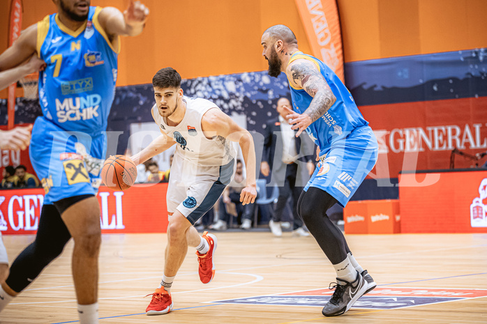Basketball, Win2Day Superliga 2022/23, Grunddurchgang 22.Runde, Vienna Timberwolves, SKN St. Pölten Basketball, Chris Vogt (33)