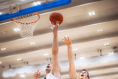 Basketball, Win2Day Superliga 2022/23, Grunddurchgang 22.Runde, Vienna Timberwolves, SKN St. Pölten Basketball, Jonas John (99), Roman Jagsch (9)