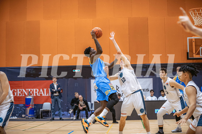 Basketball, Win2Day Superliga 2022/23, Grunddurchgang 22.Runde, Vienna Timberwolves, SKN St. Pölten Basketball, Kelvin Lewis (1)