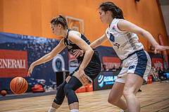 Basketball, Win2Day Basketball Damen Superliga 2022/23, Grunddurchgang 13.Runde, Vienna Timberwolves, Basket Flames, Lara Brunner (14), Lilian Schwarzenecker (12)
