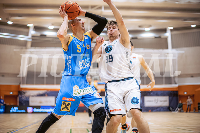 Basketball, Win2Day Superliga 2022/23, Grunddurchgang 22.Runde, Vienna Timberwolves, SKN St. Pölten Basketball, Philip Jalalpoor (5)