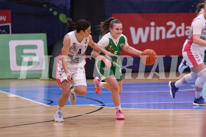 18.02.2023, Graz, Raiffeisen Sportpark, Basketball Damen Superliga 2022/23, Grunddurchgang 13.Runde, UBSC-DBBC Graz vs. KOS Celovec Damen,  