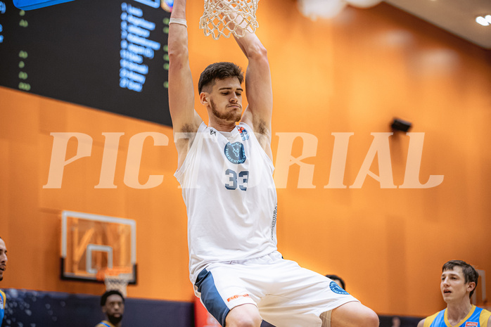 Basketball, Win2Day Superliga 2022/23, Grunddurchgang 22.Runde, Vienna Timberwolves, SKN St. Pölten Basketball, Chris Vogt (33)