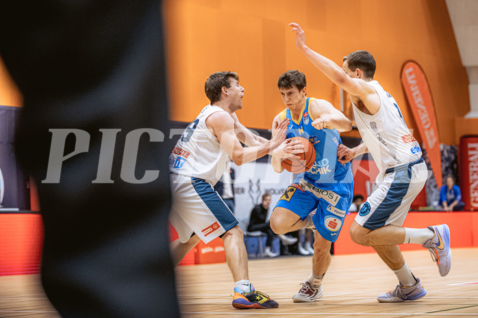 Basketball, Win2Day Superliga 2022/23, Grunddurchgang 22.Runde, Vienna Timberwolves, SKN St. Pölten Basketball, Jonas John (99), Roman Jagsch (9)