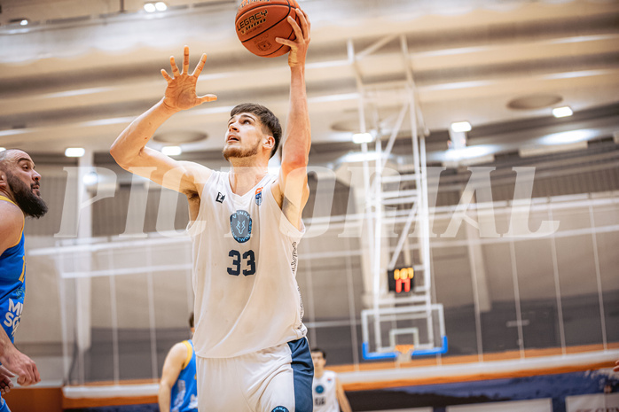 Basketball, Win2Day Superliga 2022/23, Grunddurchgang 22.Runde, Vienna Timberwolves, SKN St. Pölten Basketball, Chris Vogt (33)