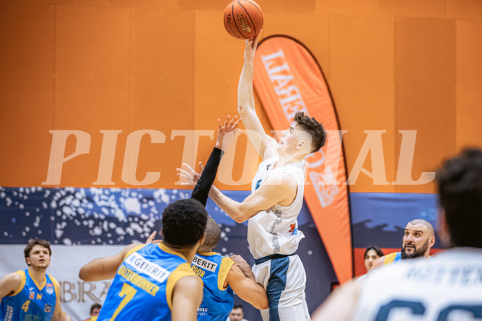 Basketball, Win2Day Superliga 2022/23, Grunddurchgang 22.Runde, Vienna Timberwolves, SKN St. Pölten Basketball, Jakob Lohr (12)