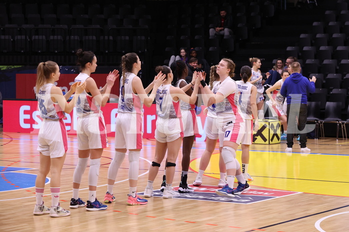 18.02.2023, Graz, Raiffeisen Sportpark, Basketball Damen Superliga 2022/23, Grunddurchgang 13.Runde, UBSC-DBBC Graz vs. KOS Celovec Damen,  