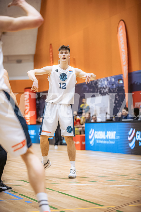Basketball, Win2Day Superliga 2022/23, Grunddurchgang 22.Runde, Vienna Timberwolves, SKN St. Pölten Basketball, Jakob Lohr (12)