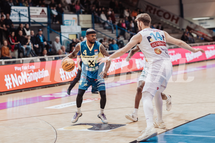 Basketball, Basketball Austria Cup 2023/24, Viertelfinale, Oberwart Gunners, UBSC Graz, Jeremy Smith (4), Daniel Koeppel (14), #nomanipulation