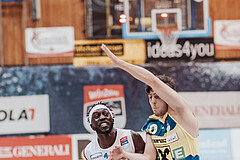 Basketball, Basketball Austria Cup 2023/24, Viertelfinale, Oberwart Gunners, UBSC Graz, Munis Tutu (10), Elias Podany (10)
