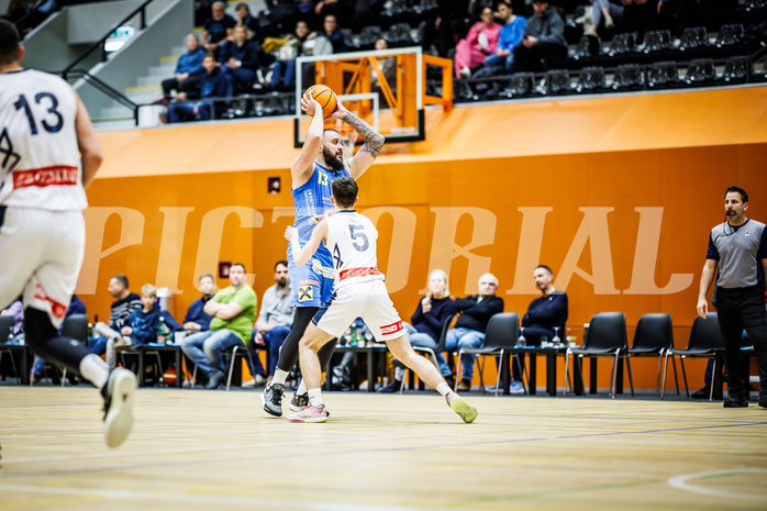 Basketball, Win2Day Superliga 2023/24, Grunddurchgang 13.Runde, Vienna Timberwolves, SKN St. Pölten, Nebosja Dukic (13)