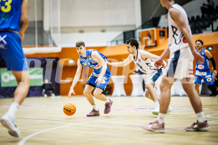 Basketball, Win2Day Superliga 2023/24, Grunddurchgang 13.Runde, Vienna Timberwolves, SKN St. Pölten, Janis Tomaschek (14)