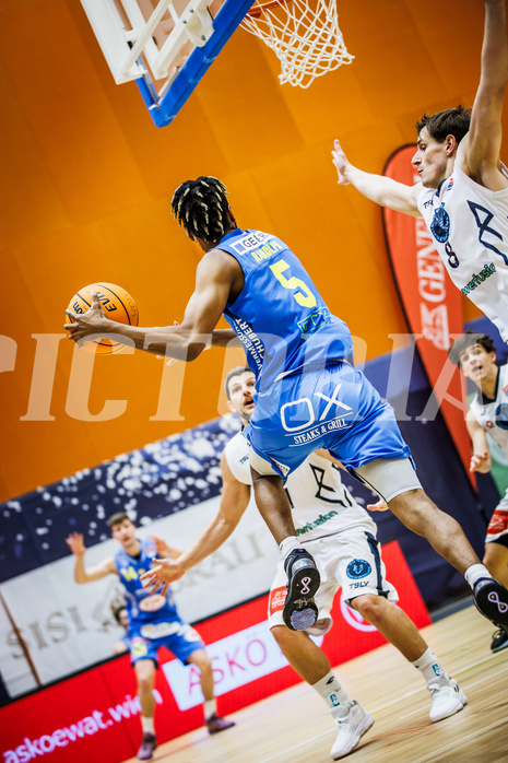 Basketball, Win2Day Superliga 2023/24, Grunddurchgang 13.Runde, Vienna Timberwolves, SKN St. Pölten, Michael Anthony Randolph Jr. (5)