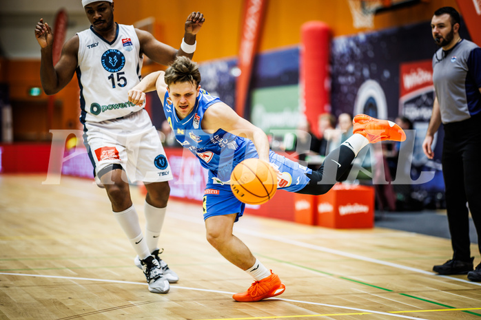 Basketball, Win2Day Superliga 2023/24, Grunddurchgang 13.Runde, Vienna Timberwolves, SKN St. Pölten, Felix Angerbauer (4)