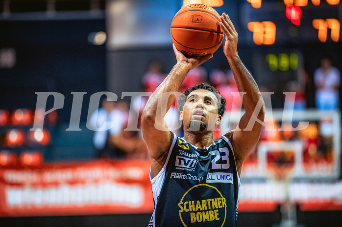 Basketball, Win2Day Superliga 2022/23, Grunddurchgang 1.Runde, Supercup, BC GGMT Vienna, Gmunden Swans, Dwayne Lautier-Ogunleye (23)